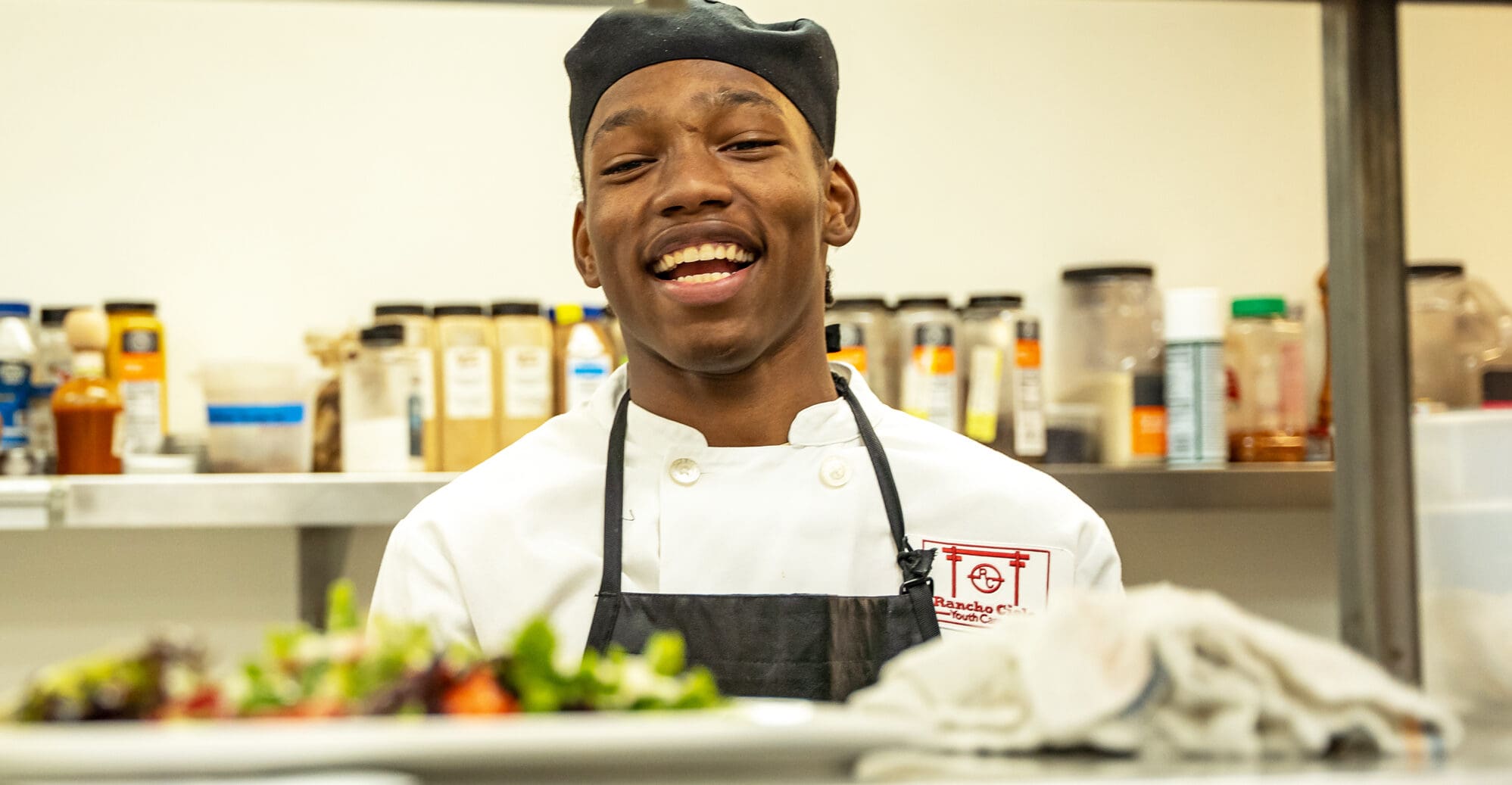Student in the kitchen
